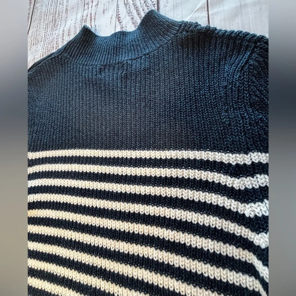 Anthropologie Maeve Divendra Navy & White Stripe Pullover Knit Sweater - Picture 8 of 11